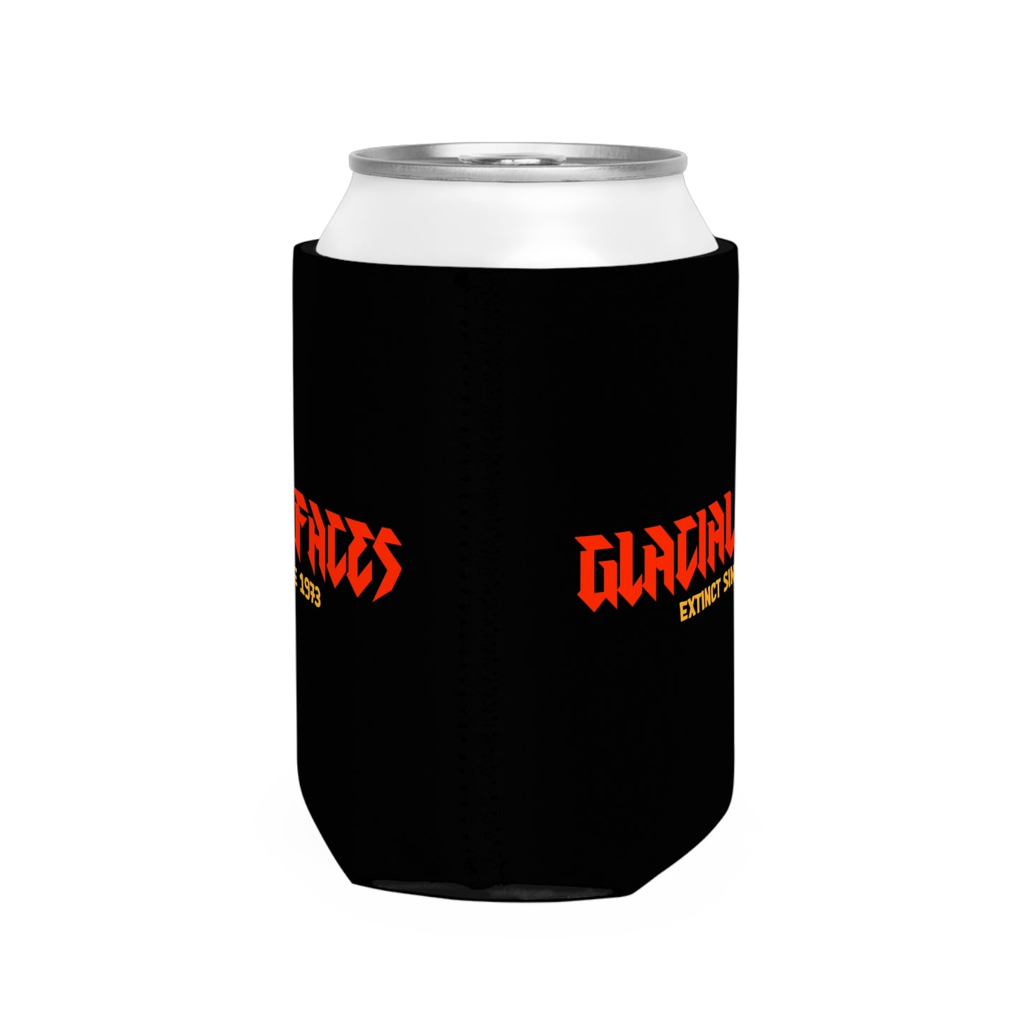 Can Cooler Sleeve - Glacial Faces, Drink Cooler, Party Accessory, Gift for Music Lovers, Vintage Rock Merch