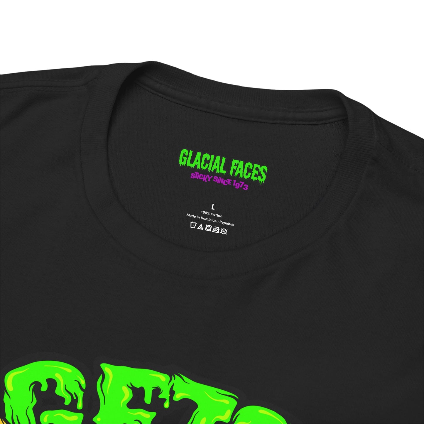 Glacial Faces Unisex Heavy Cotton Tee - Electric Snot Skull