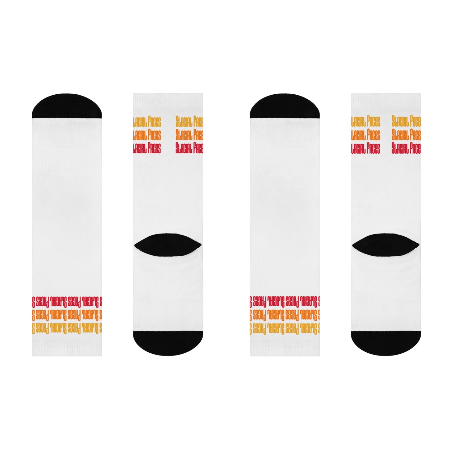 Cushioned Crew Socks - Glacial Faces Fire