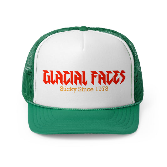 Glacial Faces Trucker Cap - Retro Style Hat for Music Lovers, Perfect for Festivals & Everyday Wear