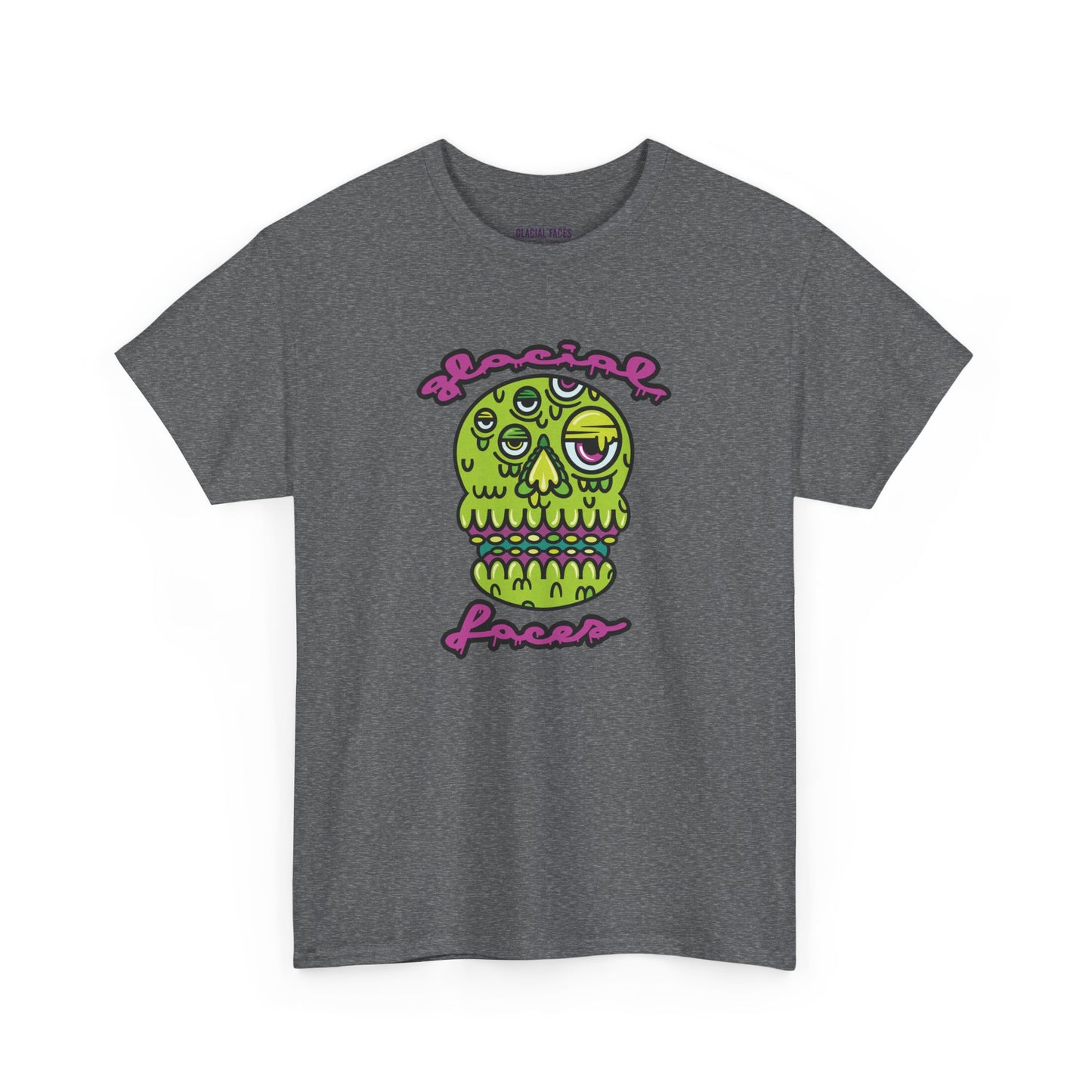 Glacial Faces Unisex Heavy Cotton Tee - Sugar Booger Skull
