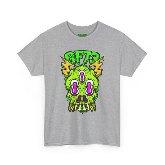 Glacial Faces Unisex Heavy Cotton Tee - Electric Snot Skull