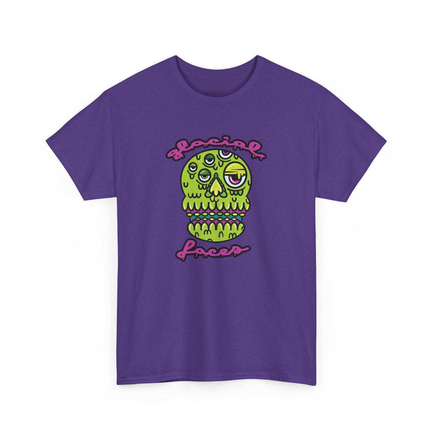 Glacial Faces Unisex Heavy Cotton Tee - Sugar Booger Skull