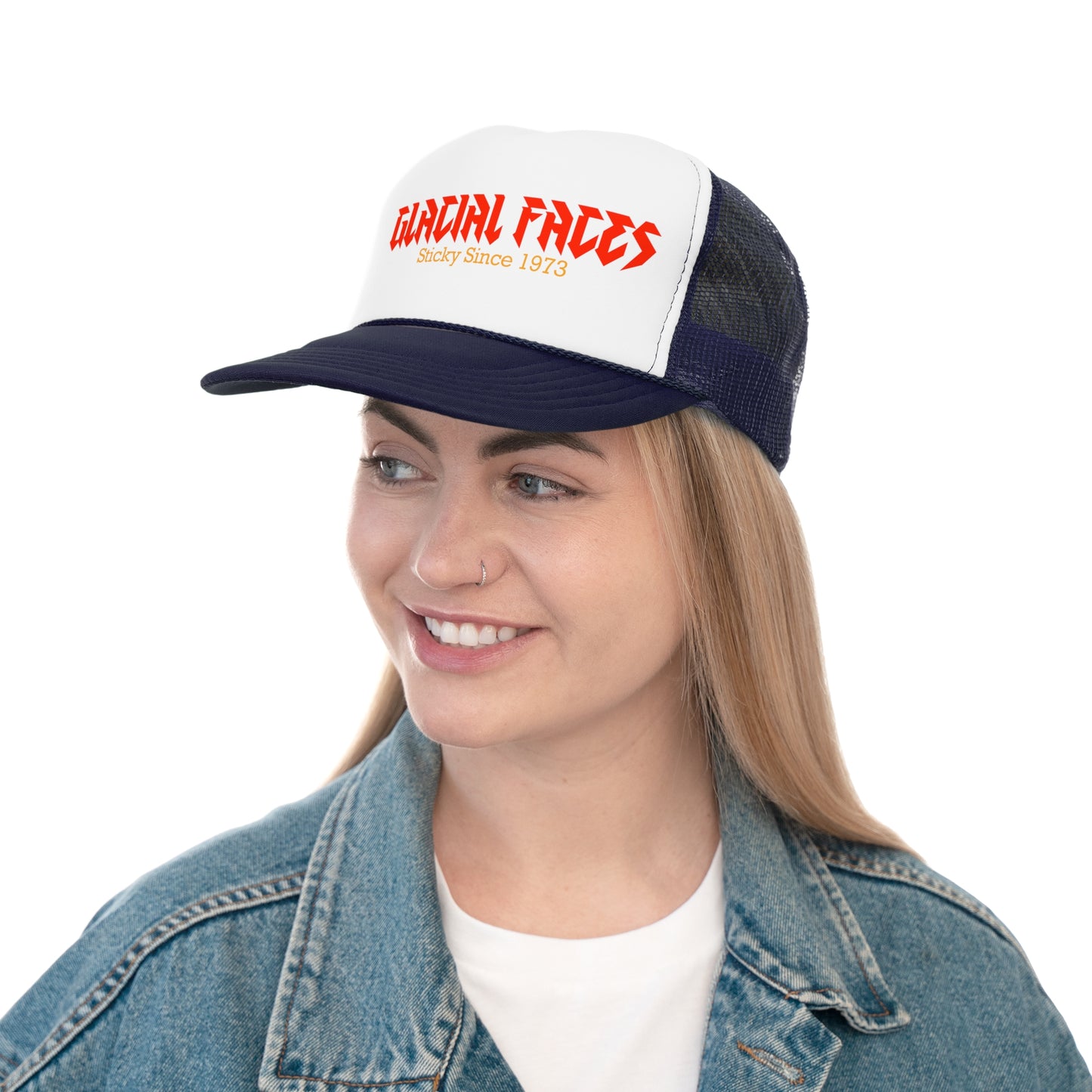 Glacial Faces Trucker Cap - Retro Style Hat for Music Lovers, Perfect for Festivals & Everyday Wear