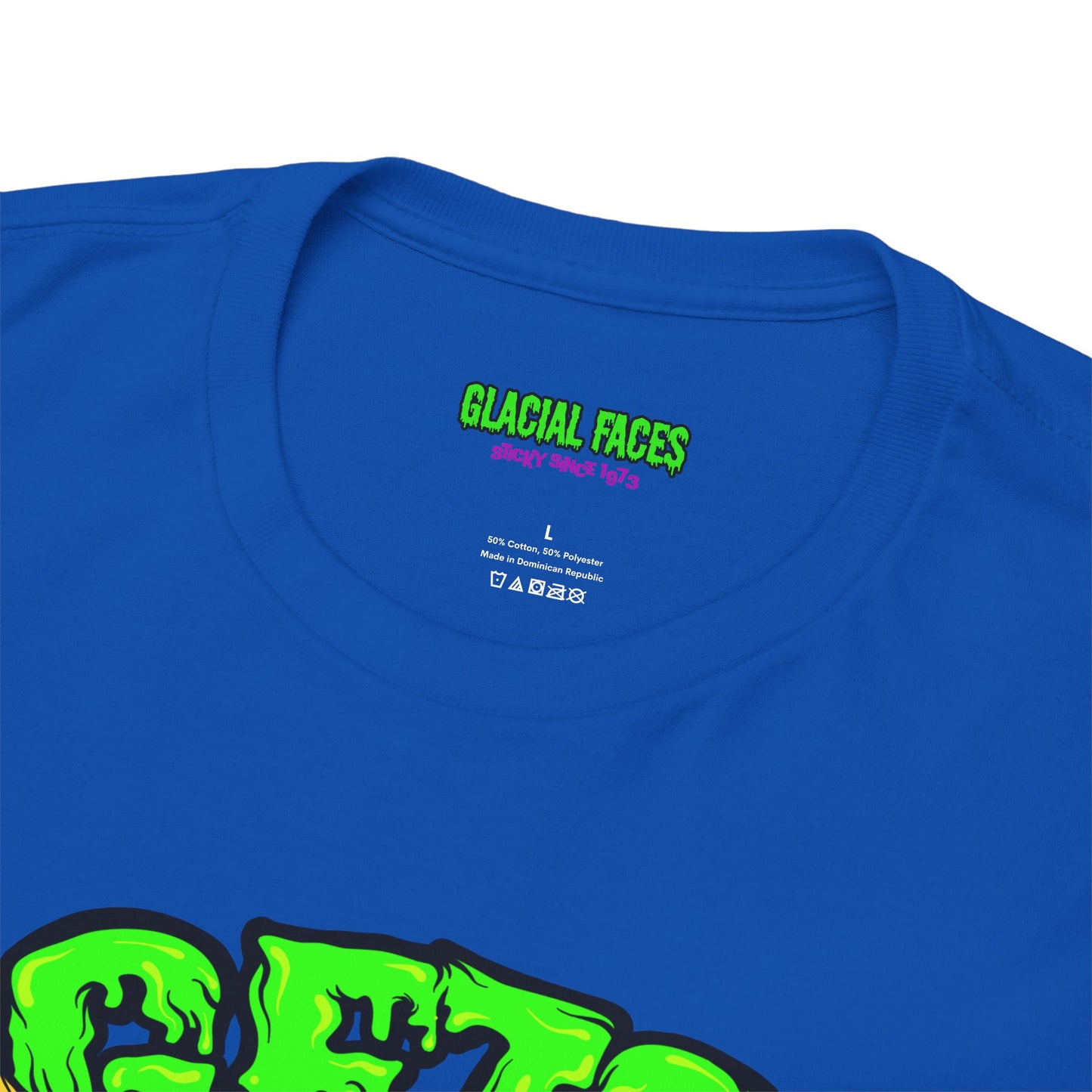 Glacial Faces Unisex Heavy Cotton Tee - Electric Snot Skull