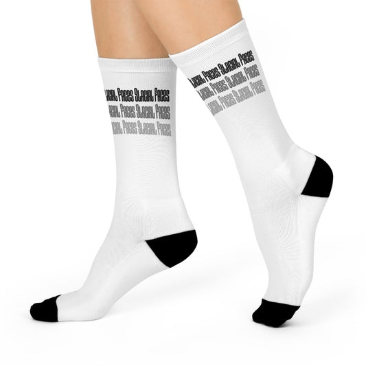 Cushioned Crew Socks – Glacial Faces Gray Days