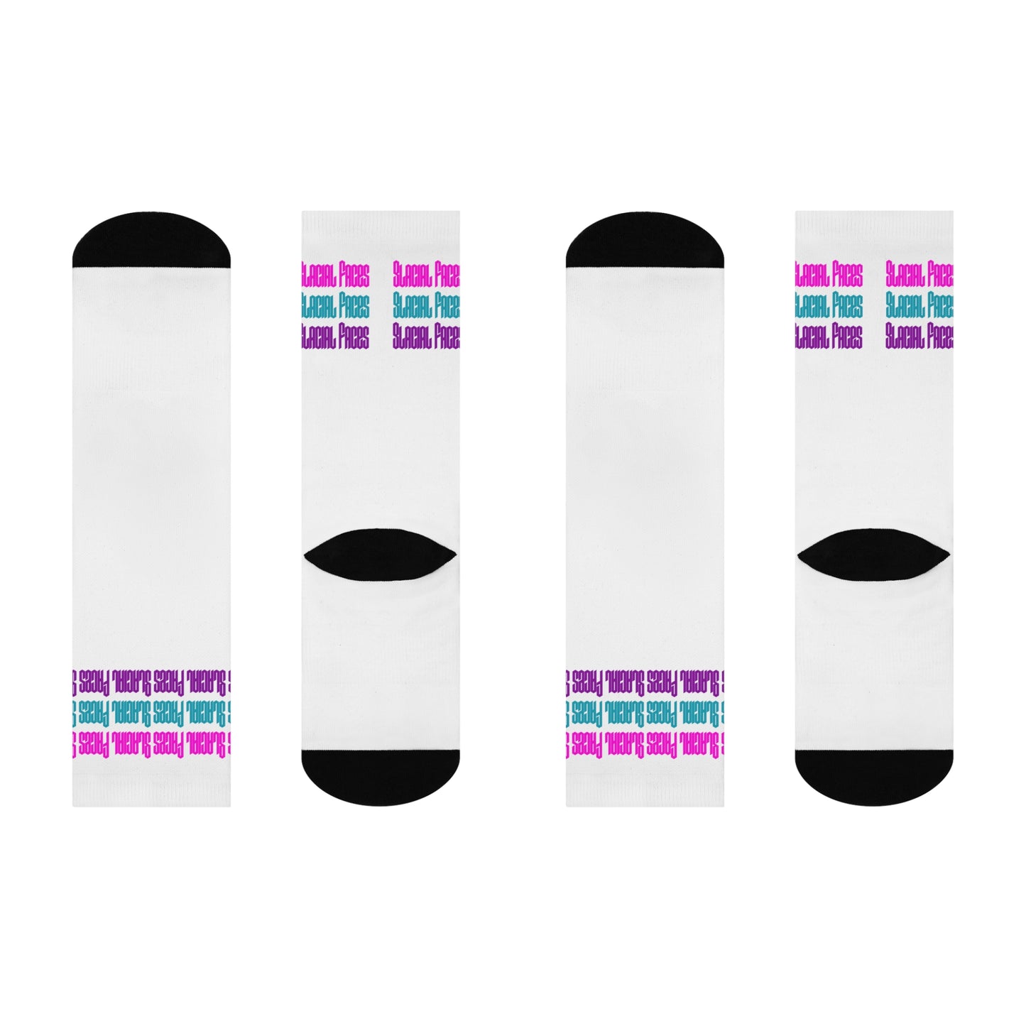 Colorful Cushioned Crew Socks - Glacial Faces Cool Down