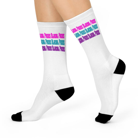 Colorful Cushioned Crew Socks - Glacial Faces Cool Down