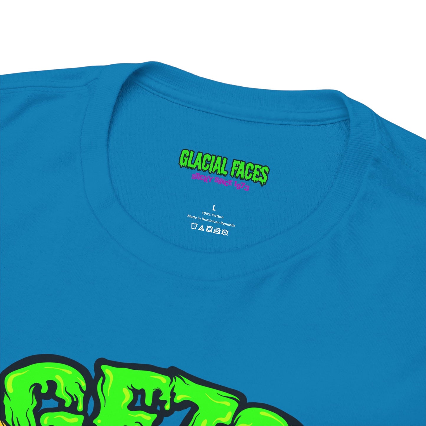 Glacial Faces Unisex Heavy Cotton Tee - Electric Snot Skull