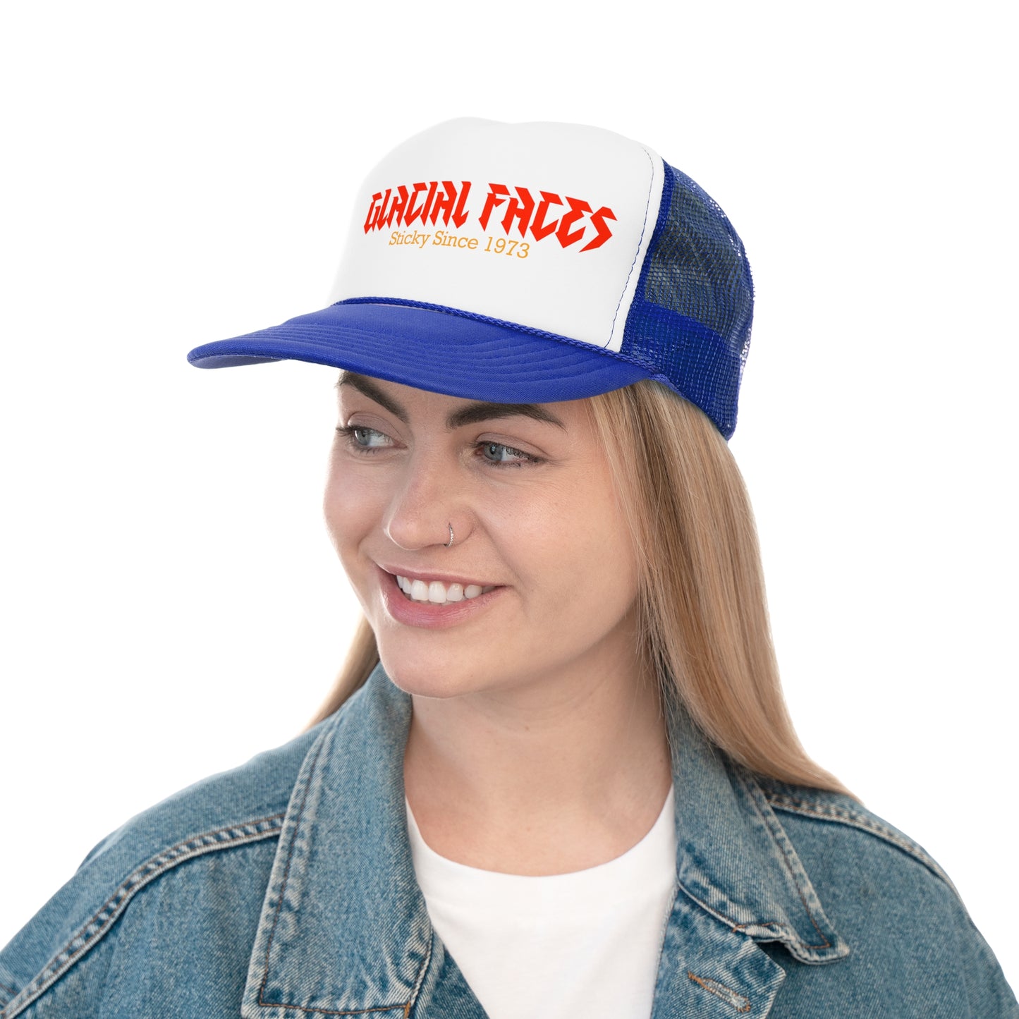 Glacial Faces Trucker Cap - Retro Style Hat for Music Lovers, Perfect for Festivals & Everyday Wear