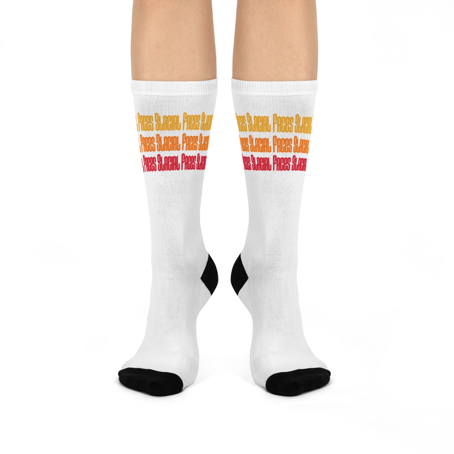 Cushioned Crew Socks - Glacial Faces Fire