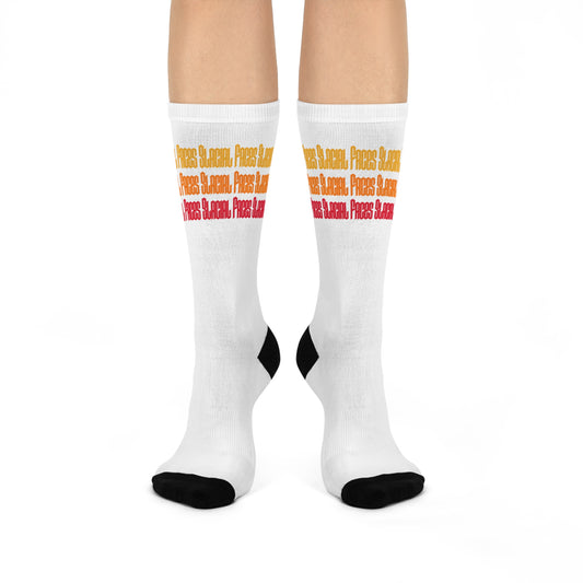 Cushioned Crew Socks - Glacial Faces Fire