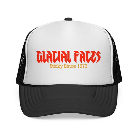 Glacial Faces Trucker Cap - Retro Style Hat for Music Lovers, Perfect for Festivals & Everyday Wear