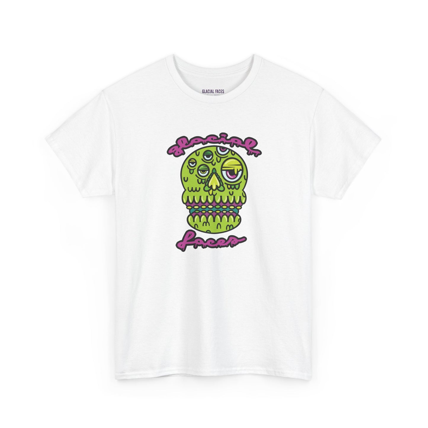 Glacial Faces Unisex Heavy Cotton Tee - Sugar Booger Skull