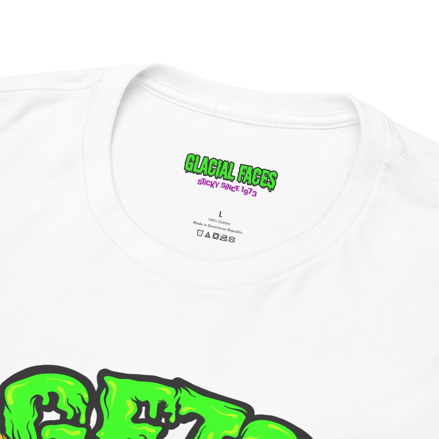 Glacial Faces Unisex Heavy Cotton Tee - Electric Snot Skull