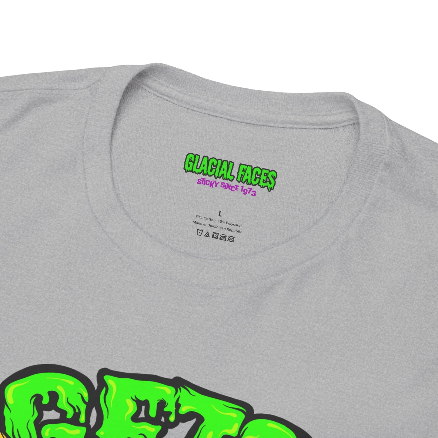 Glacial Faces Unisex Heavy Cotton Tee - Electric Snot Skull