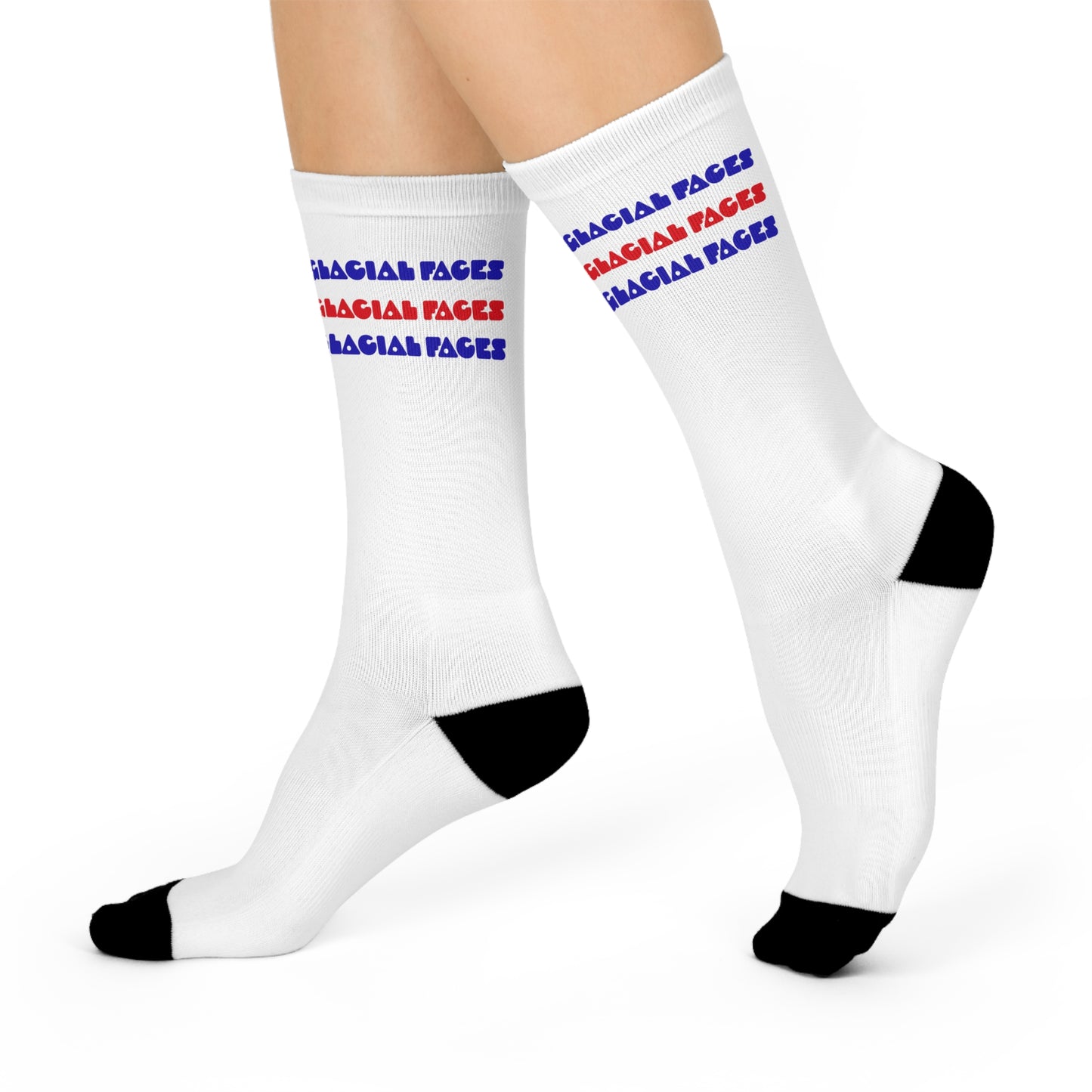 Graphic Cushioned Crew Socks - Glacial Faces Merica