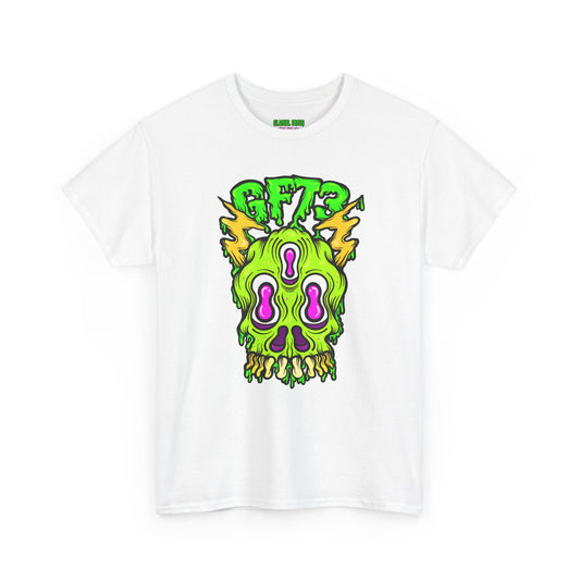 Glacial Faces Unisex Heavy Cotton Tee - Electric Snot Skull