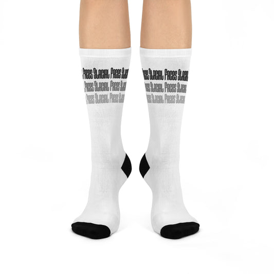 Cushioned Crew Socks – Glacial Faces Gray Days