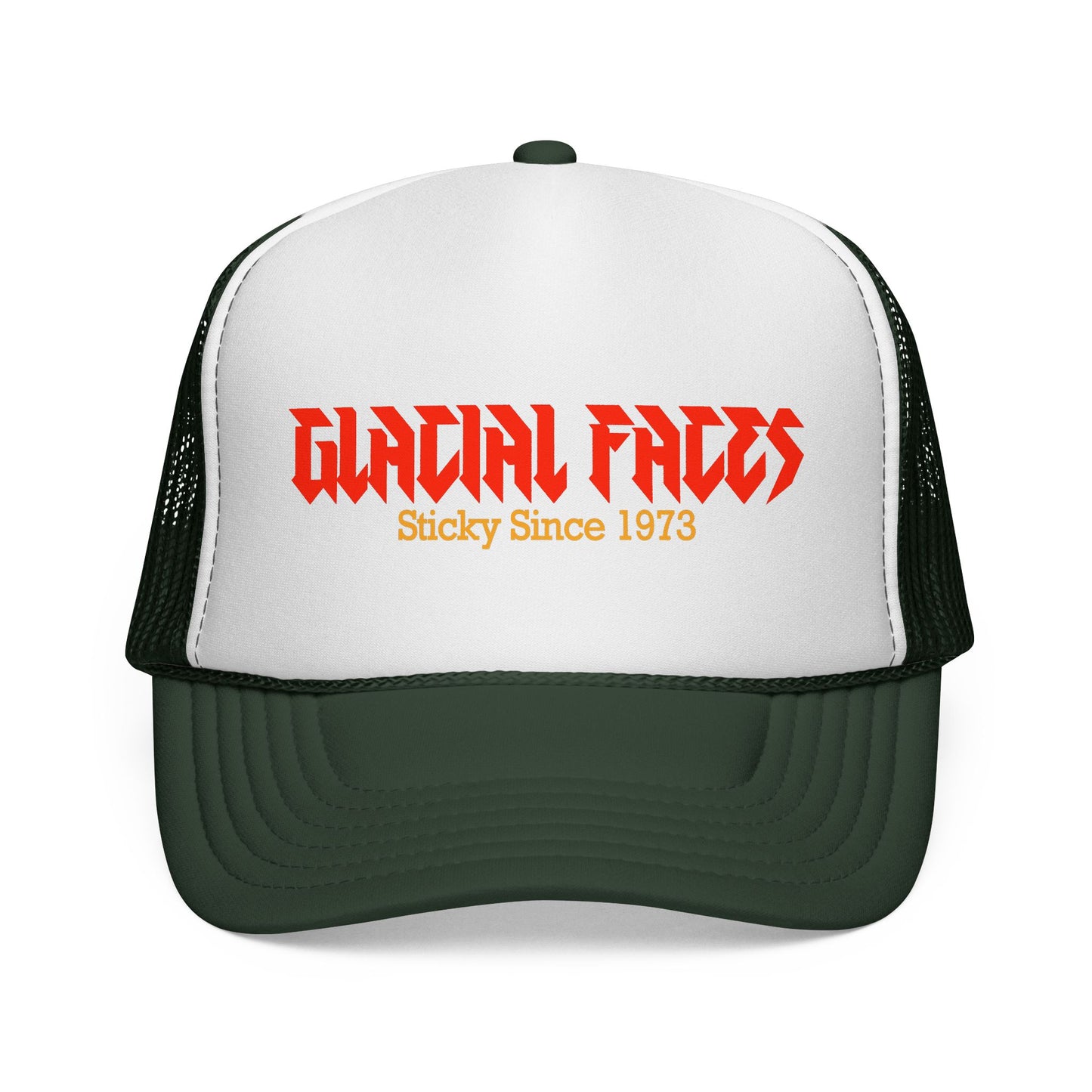 Glacial Faces Trucker Cap - Retro Style Hat for Music Lovers, Perfect for Festivals & Everyday Wear