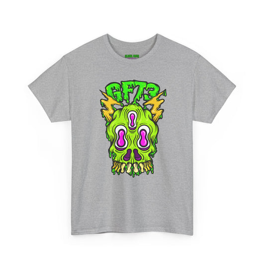 Glacial Faces Unisex Heavy Cotton Tee - Electric Snot Skull