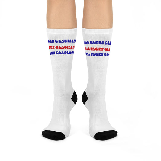 Graphic Cushioned Crew Socks - Glacial Faces Merica