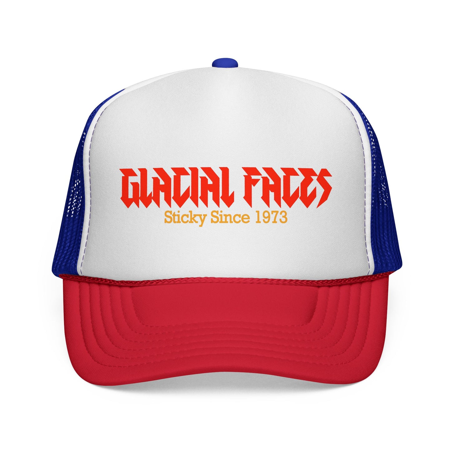 Glacial Faces Trucker Cap - Retro Style Hat for Music Lovers, Perfect for Festivals & Everyday Wear