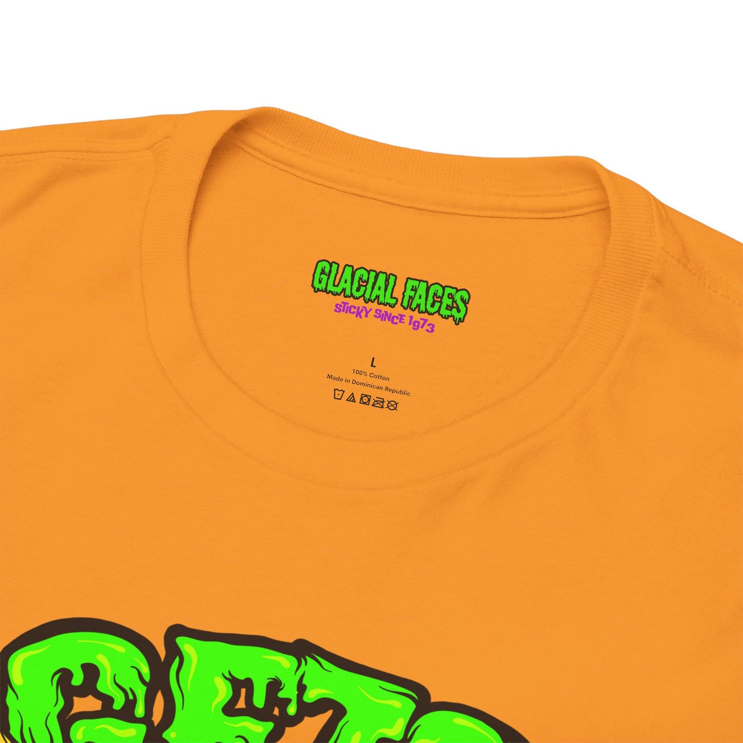 Glacial Faces Unisex Heavy Cotton Tee - Electric Snot Skull