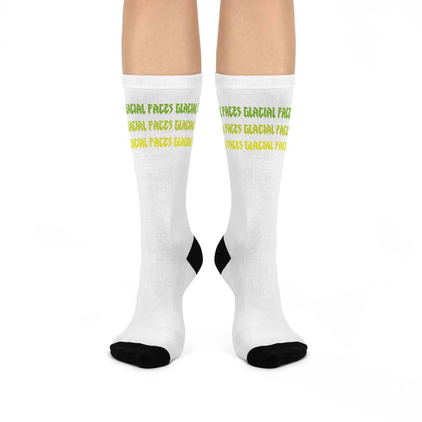 Cushioned Crew Socks - Glacial Faces Grass