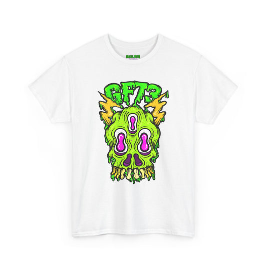 Glacial Faces Unisex Heavy Cotton Tee - Electric Snot Skull